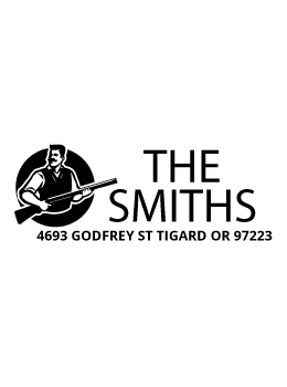 Designer return address stamp.  Unique design comes with thousands of impressions.  Customize with your own information.  Stamp is re-inkable.