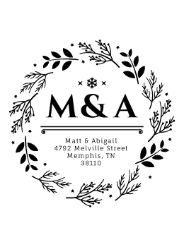 Designer return address stamp.  Unique design comes with thousands of impressions.  Customize with your own information.  Stamp is re-inkable.
