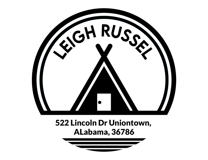 Tent designer return address stamp.  Unique design comes with thousands of impressions.  Customize with your own information.  Stamp is re-inkable.
