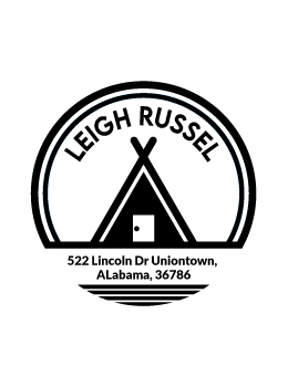 Tent designer return address stamp.  Unique design comes with thousands of impressions.  Customize with your own information.  Stamp is re-inkable.