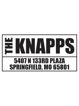 The Knapps return address stamp is a great and unique way to stamp your return address. Choose from self-inking stamp or traditional rubber stamp.