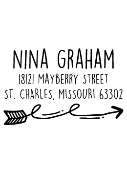 The Graham return address stamp is a great and unique way to stamp your return address. Choose from self-inking stamp or traditional rubber stamp.