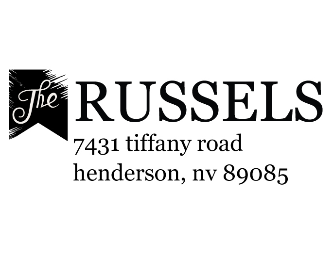 The Russels return address stamp is a great and unique way to stamp your return address. Choose from self-inking stamp or traditional rubber stamp.