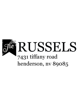 The Russels return address stamp is a great and unique way to stamp your return address. Choose from self-inking stamp or traditional rubber stamp.