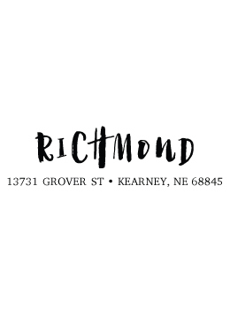 The Richmond return address stamp is a great and unique way to stamp your return address. Choose from self-inking stamp or traditional rubber stamp.