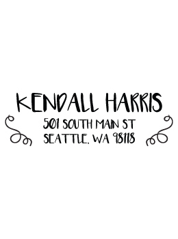 The Kendall return address stamp is a great and unique way to stamp your return address. Choose from self-inking stamp or traditional rubber stamp.