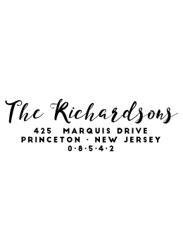 The Richardsons return address stamp is a great and unique way to stamp your return address. Choose from self-inking stamp or traditional rubber stamp.