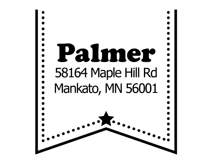 The Palmer return address stamp is a great and unique way to stamp your return address. Choose from self-inking stamp or traditional rubber stamp.