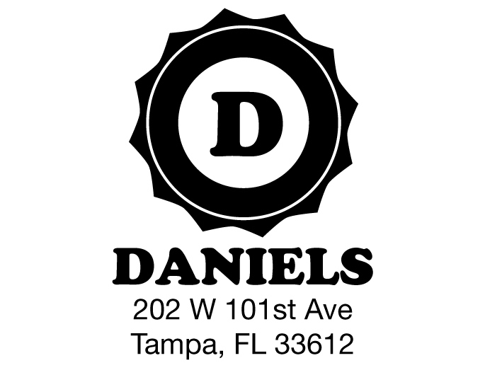 The Daniels return address stamp is a great and unique way to stamp your return address. Choose between a self-inking stamp or a traditional rubber stamp.