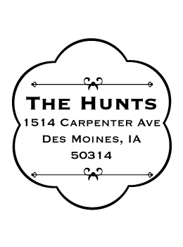 The Hunts return address stamp is a great and unique way to stamp your return address. Choose from self-inking stamp or traditional rubber stamp.