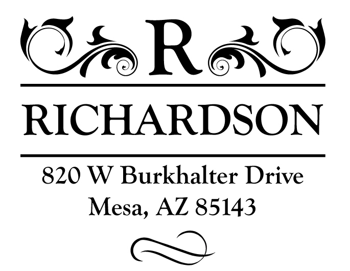 The Richardson return address stamp is a great and unique way to stamp your return address. Choose from self-inking stamp or traditional rubber stamp.