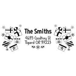 Bring on the holidays with this holiday themed return address stamp.  Festive holiday design will bring on the holiday cheer!