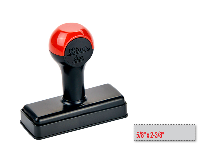 Premier Mark #1560 traditional rubber stamp is 5/8" x 2-3/8" with a maximum of 3 lines of text. Real rubber die that is laser engraved for fine detail.