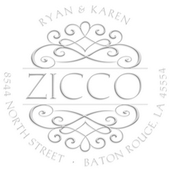 Zicco designer address embossing seal embosses your address on paper. Choose from pocket, desk, gold or chrome seals. Makes a great gift.