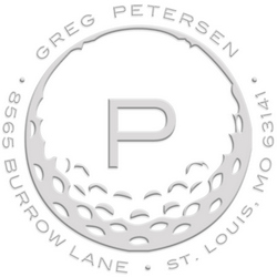 This golf designer address embossing seal is perfect FORE the golf lover! Choose from pocket, desk, gold or chrome seals.