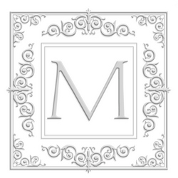 Chrysanthemum Monogram paper embossing seal, style CE-30018. Choose from pocket or desk style. Make a great gift.