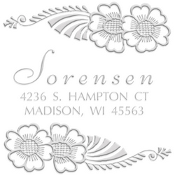 Hibiscus Address paper embossing seal, style CE-50044. Choose from pocket or desk style. Makes a great gift.