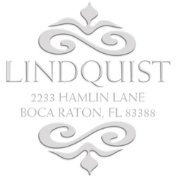 Lindquist Flourish Address paper embossing seal, style CE-50070. Choose from pocket, desk, gold or chrome seals. Makes a great gift.