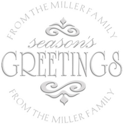 Season's Greetings Holiday paper embossing seal, style CE-50076. Choose from pocket, desk, gold or chrome seals. Makes a great gift.