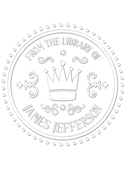 Library paper embossing seal is great for your personal library.  Comes with your custom information with a crown design.