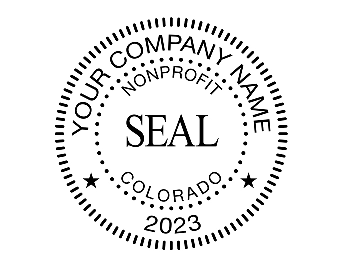 Nonprofit corporate self-inking stamp. Available in 2 sizes and multiple ink colors.