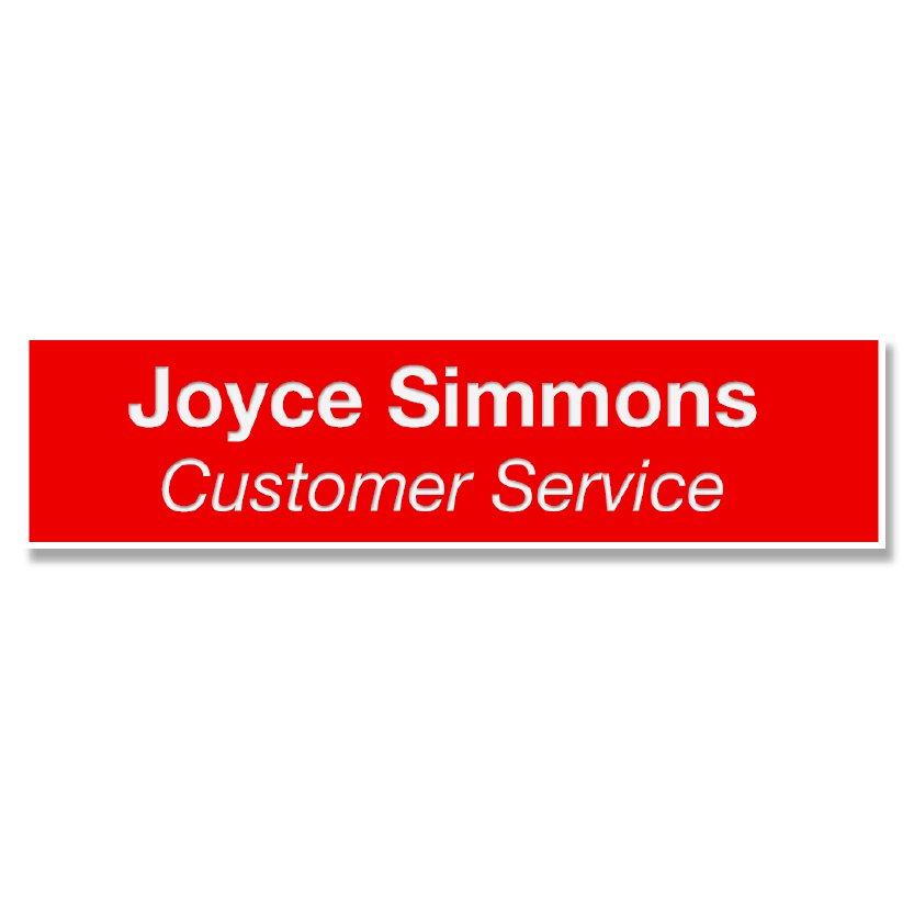 J11 - 3/4" x 3" Name Badge, 2-Lines Max