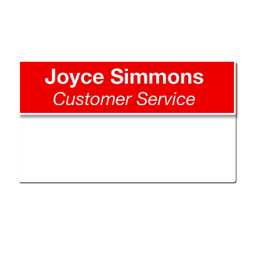 J31 - 3/4" x 3" Pocket Name Badge, 2-Lines Max