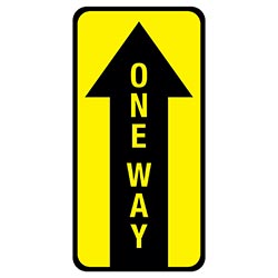 6" x 12" one way floor graphic direct customers to go one way only down store aisles. Made from GF210, a flexible smooth vinyl with a high performance adhesive, and GF109, a slightly textured non-slip overlay.