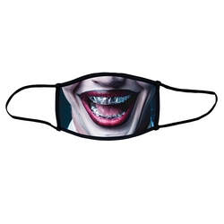 Creepy smile face mask.  Masks come with elastic ear loops and fastener which allows a snug fit.