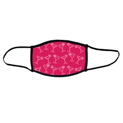 Martini drink face mask.  Masks come with elastic ear loops and fastener which allows a snug fit.
