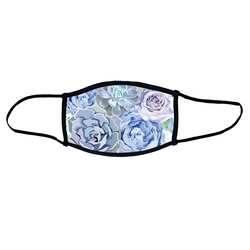 Succulent face mask.  Masks come with elastic ear loops and fastener which allows a snug fit.