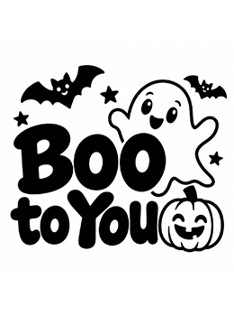 Boo to You rubber stamp.  Stamp out some spooky fun for this Halloween season!  Available as a traditional rubber stamp or self-inking rubber stamp.