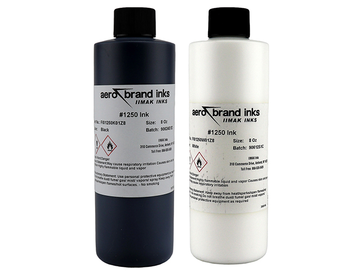 Aero #1250 quick dry marking ink allows fast drying on non-porous surfaces.  Comes in a 8