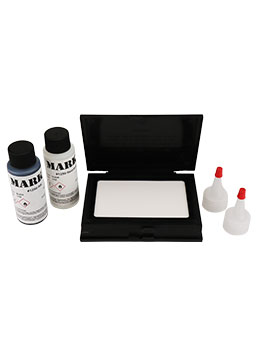 Mark II reversible stamp pad is perfect for use with Aero Marking Inks.  Double sided pad can be pre-inked with fast drying ink and stay moist for months.
