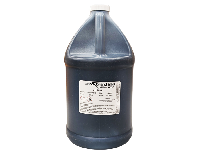Aero #1250 quick dry marking ink allows fast drying on non-porous surfaces.  Comes gallon bottle.