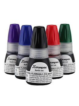 Xstamper refill ink.  Genuine Xstamper refill ink comes in 10ml, 20ml and 60ml sized bottles.  Choose from 7 ink colors.