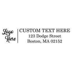 Make a great impression with your own logo on our rubber stamp with custom lines of text. Choose from a self-inking or traditional rubber stamp.