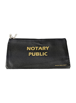 Secure your notary supplies with our deluxe notary supplies bag. This bag measures 6" x 12" and comes with a heavy duty zipper for security bag contents.