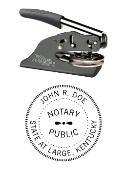 Kentucky Notary embossing seal. All metal frame and laser engraved dies.  Quick turnaround time.