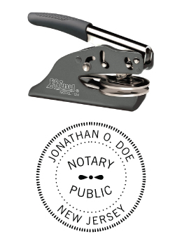 New Jersey Notary embossing seal. All metal frame and laser engraved dies.  Quick turnaround time.