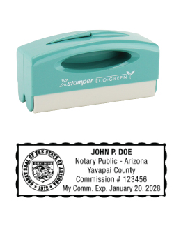 Arizona notary pocket stamp.  Complies to Arizona notary requirements. Premium quality and thousands of initial impressions. Quick Production!