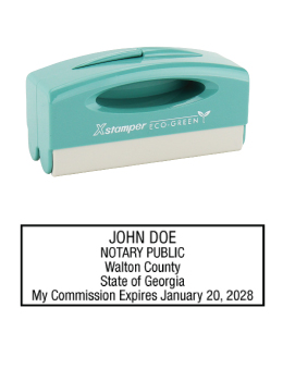 Georgia notary pocket stamp.  Complies to Georgia notary requirements. Premium quality and thousands of initial impressions. Quick Production!