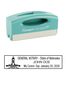 Nebraska notary pocket stamp.  Complies to Nebraska notary requirements. Premium quality and thousands of initial impressions. Quick Production!