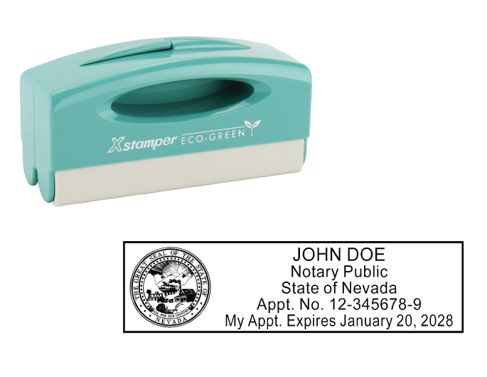 Nevada notary pocket stamp.  Complies to Nevada notary requirements. Premium quality and thousands of initial impressions. Quick Production!