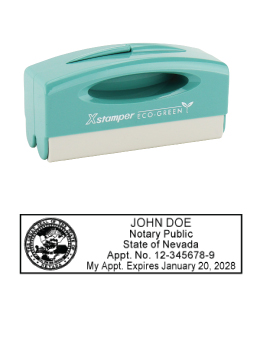 Nevada notary pocket stamp.  Complies to Nevada notary requirements. Premium quality and thousands of initial impressions. Quick Production!
