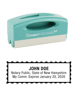New Hampshire notary pocket stamp.  Complies to New Hampshire notary requirements. Premium quality and thousands of initial impressions. Quick Production!