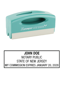 New Jersey notary pocket stamp.  Complies to New Jersey notary requirements. Premium quality and thousands of initial impressions. Quick Production!