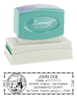 California Notary Rubber Stamp - Complies to California notary requirements. Premium Quality and thousands of initial impressions. Quick Production!