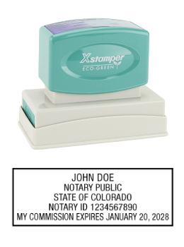 Colorado Notary Rubber Stamp - Complies to Colorado notary requirements. Premium Quality and thousands of initial impressions. Quick Production!