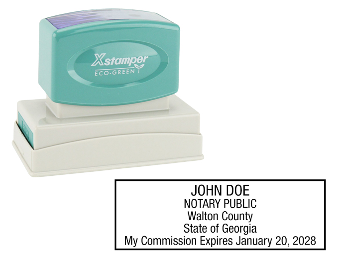 Georgia Notary Rubber Stamp - Complies to Georgia notary requirements. Premium Quality and thousands of initial impressions. Quick Production!